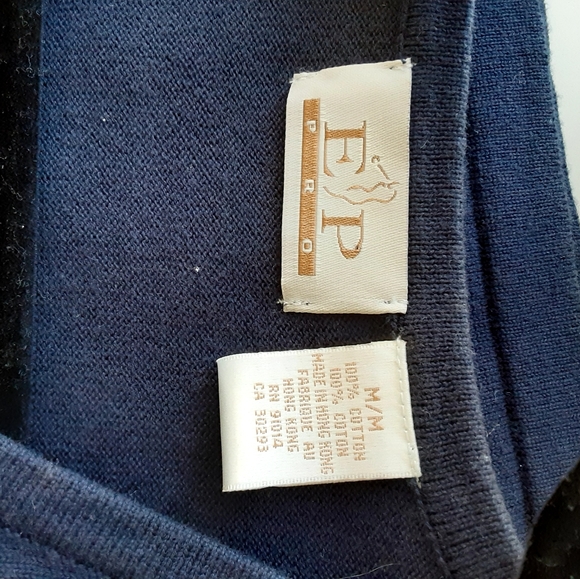 E P Pro Golf Sweater Tank, Navy with Tropical Design, Size M - Picture 5 of 7